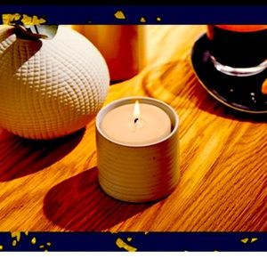 2 New Nespresso Stoneware Tea Light Candle Holders